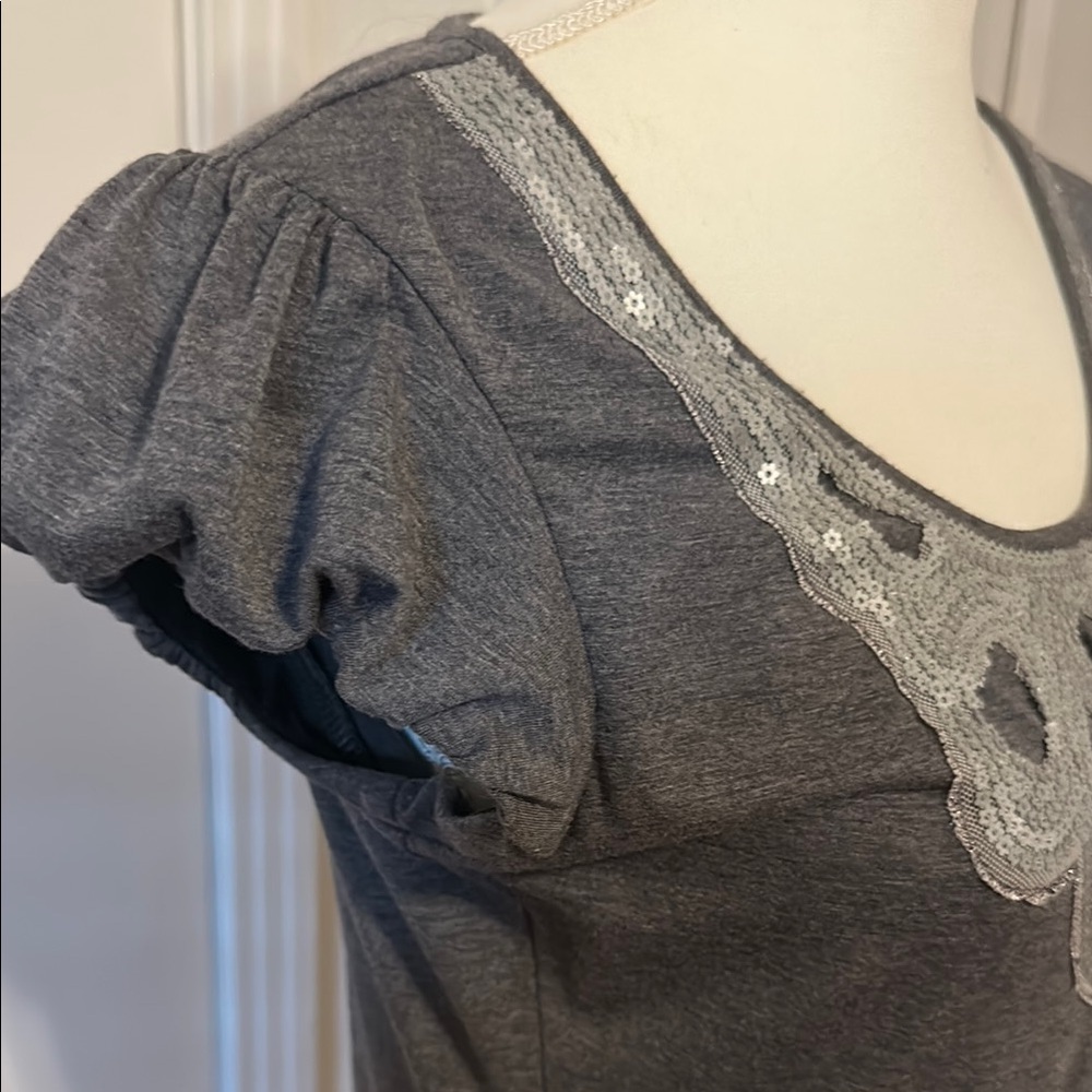 Gray Dress with Silver Accents- for Maternity as well. - Picture 4 of 9